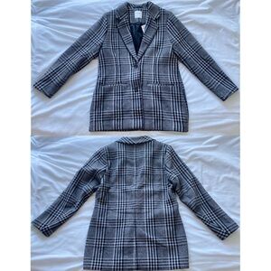 Abercrombie & Fitch wool-blend plaid blazer coat
